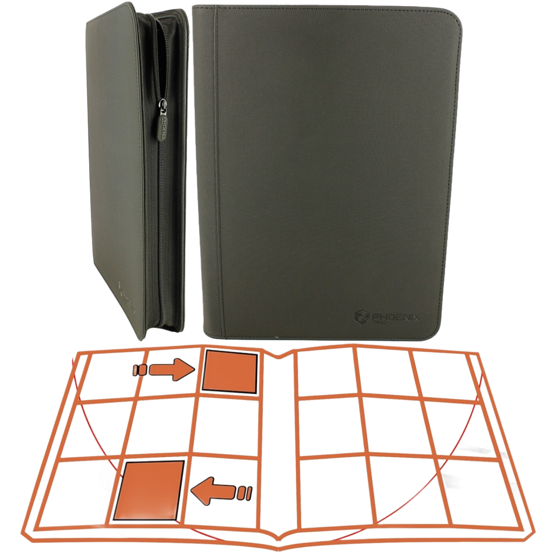 Portfolio DELUXE Binder pour SLEEVE (480) - ZIP noir - 9 cases, 20 pages - Phoenix Shield