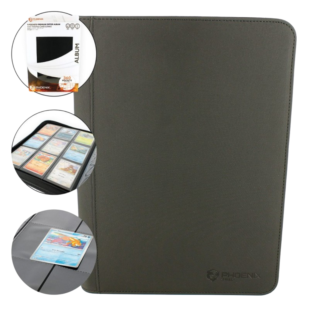 Portfolio DELUXE Binder pour SLEEVE (480) - ZIP noir - 9 cases, 20 pages - Phoenix Shield