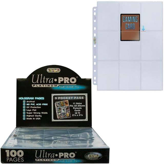 Feuilles (9 cases) pour classeur x100 - Ultra Pro