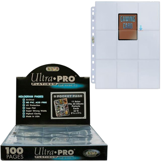 Feuilles (9 cases) pour classeur x100 - Ultra Pro