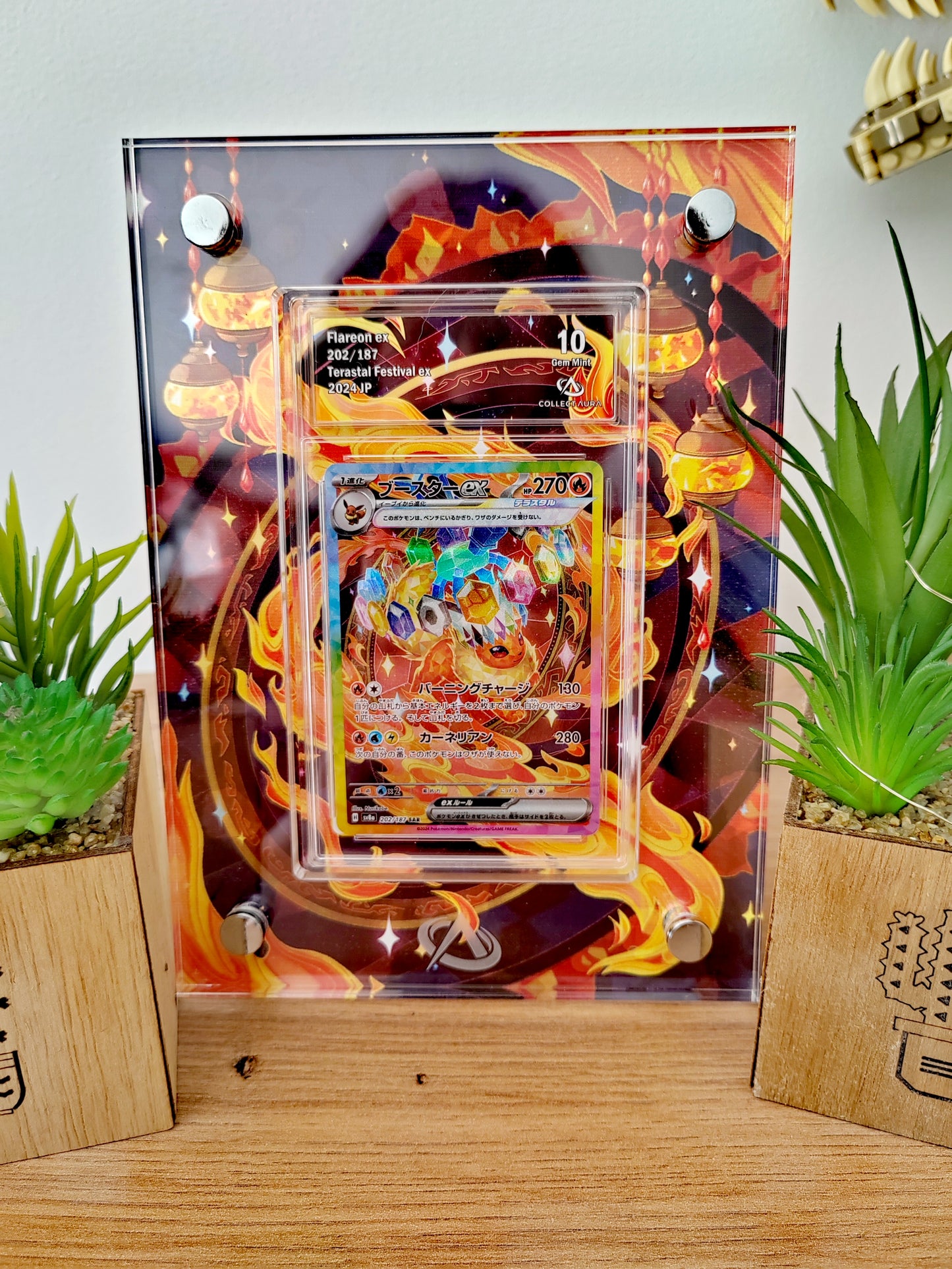 PYROLI (Flareon) ex 202/187 graded Collect Aura 10 + frame (sv8a Terastal Festival)