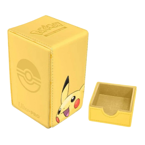 Deck box rigide PIKACHU full jaune, PREMIUM - simili cuir - Ultra Pro -  Pokémon officiel