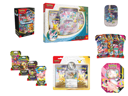 Lot coffret Nymphali/duopack 30e anniversaire + ME03/ME04 - Pokémon français officiel