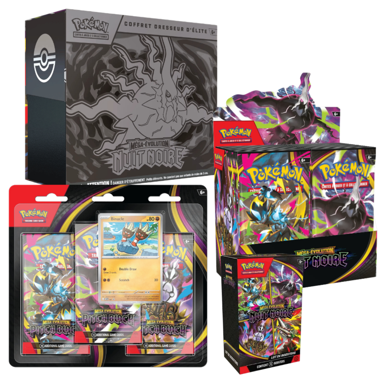 Maxi Lot ME05 : ETB + tripack + display + bundle - Nuit Noire - Pokémon français officiel