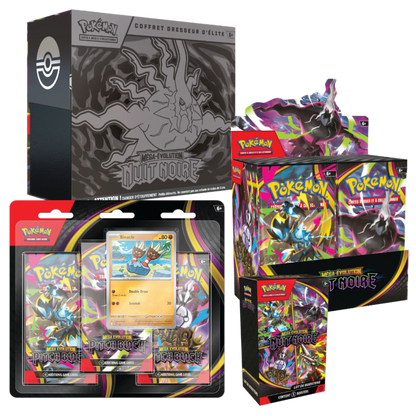 Maxi Lot ME05 : ETB + tripack + display + bundle - Nuit Noire - Pokémon français officiel