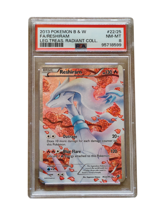 RESHIRAM RC22/RC25 - Black & White lengendary treasure - Exclusivité - PSA 8 - Pokémon anglais