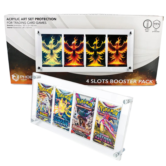 Présentoir 4 booster - Protection acrylique - Phoenix Shield