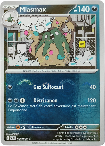 MIASMAX 060/086 pokeball reverse - EV10.5 Flamme Blanche - Pokémon français