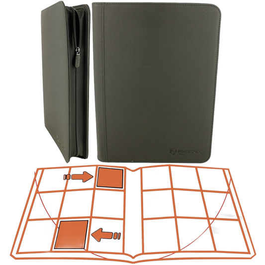 Portfolio DELUXE Binder pour SLEEVE (480) - ZIP noir - 9 cases, 20 pages - Phoenix Shield