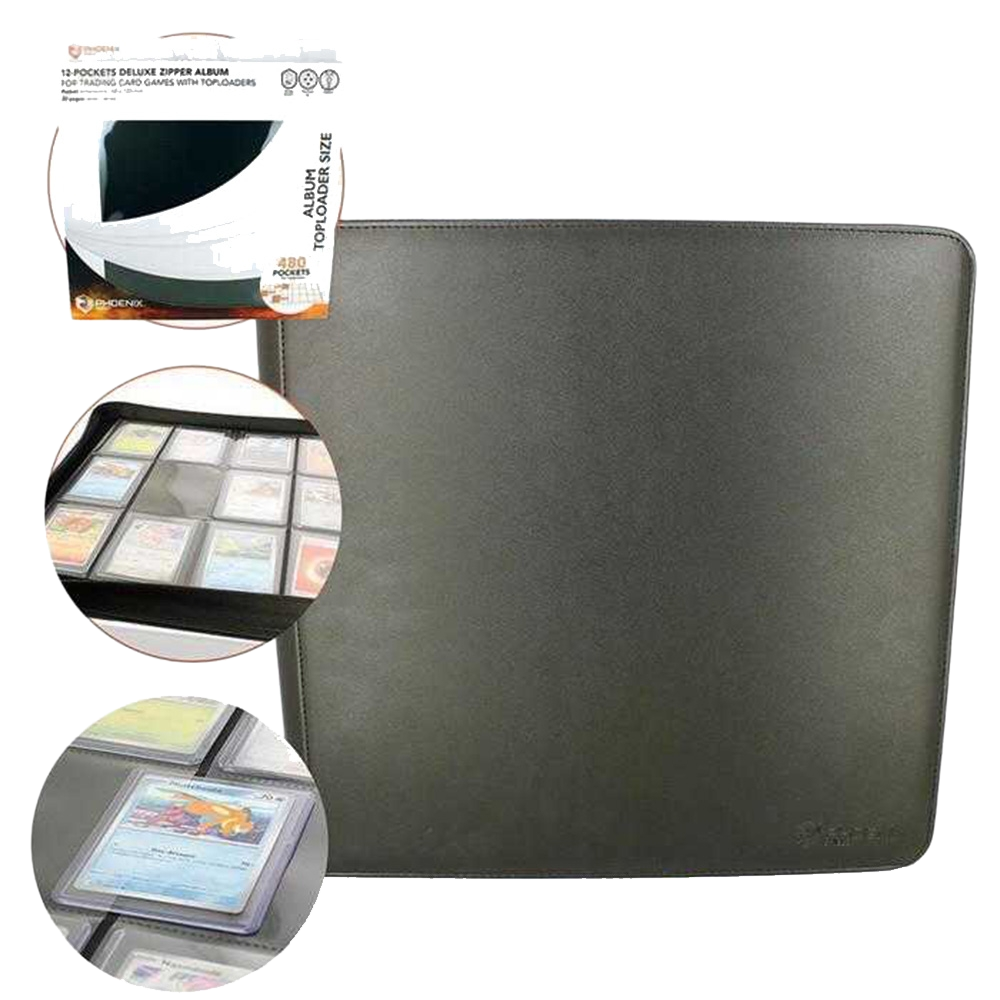 Binder DELUXE Toploader zip noir - 12 cases 480 cartes - Phoenix Shield