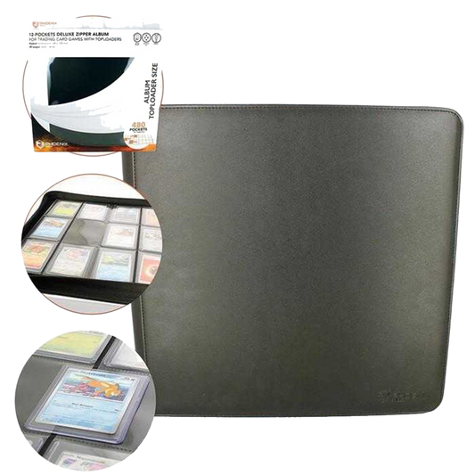 Binder DELUXE Toploader zip noir - 12 cases 480 cartes - Phoenix Shield