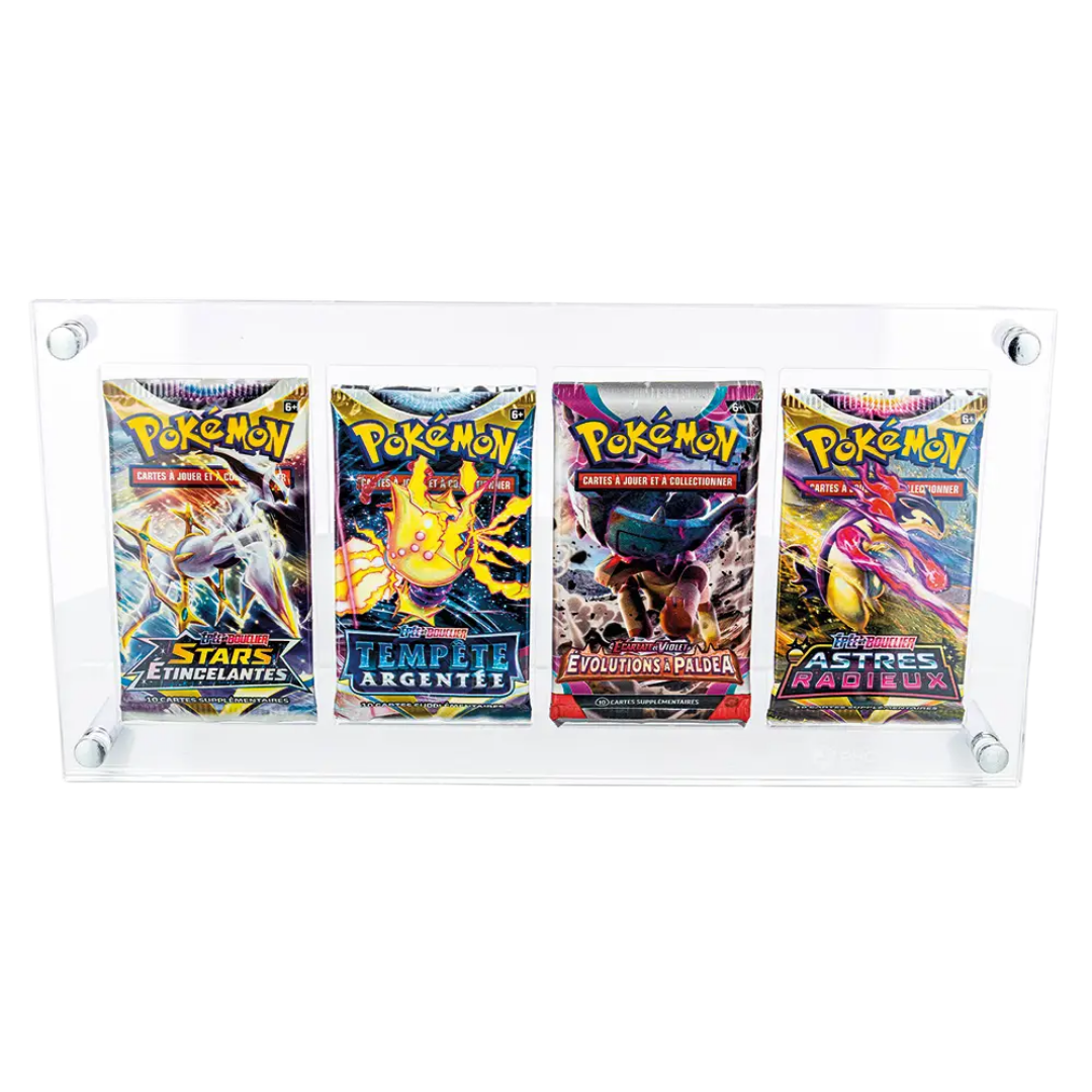 Présentoir 4 booster - Protection acrylique - Phoenix Shield