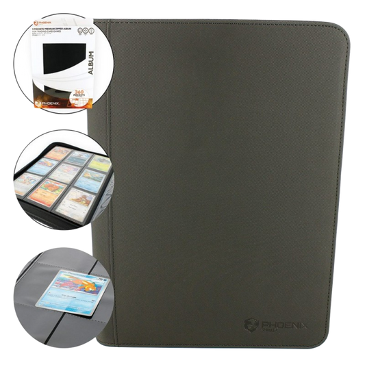 Portfolio DELUXE Binder pour SLEEVE (480) - ZIP noir - 9 cases, 20 pages - Phoenix Shield